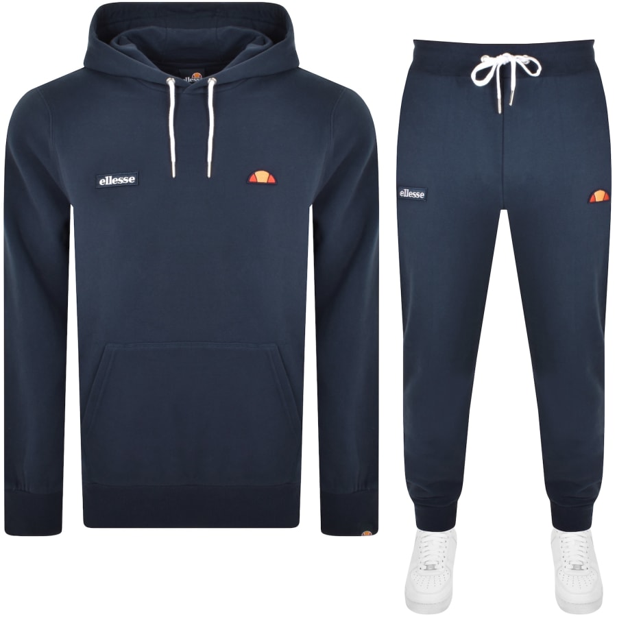 Ellesse Traccota Hooded Logo Tracksuit Navy Mainline Menswear Denmark